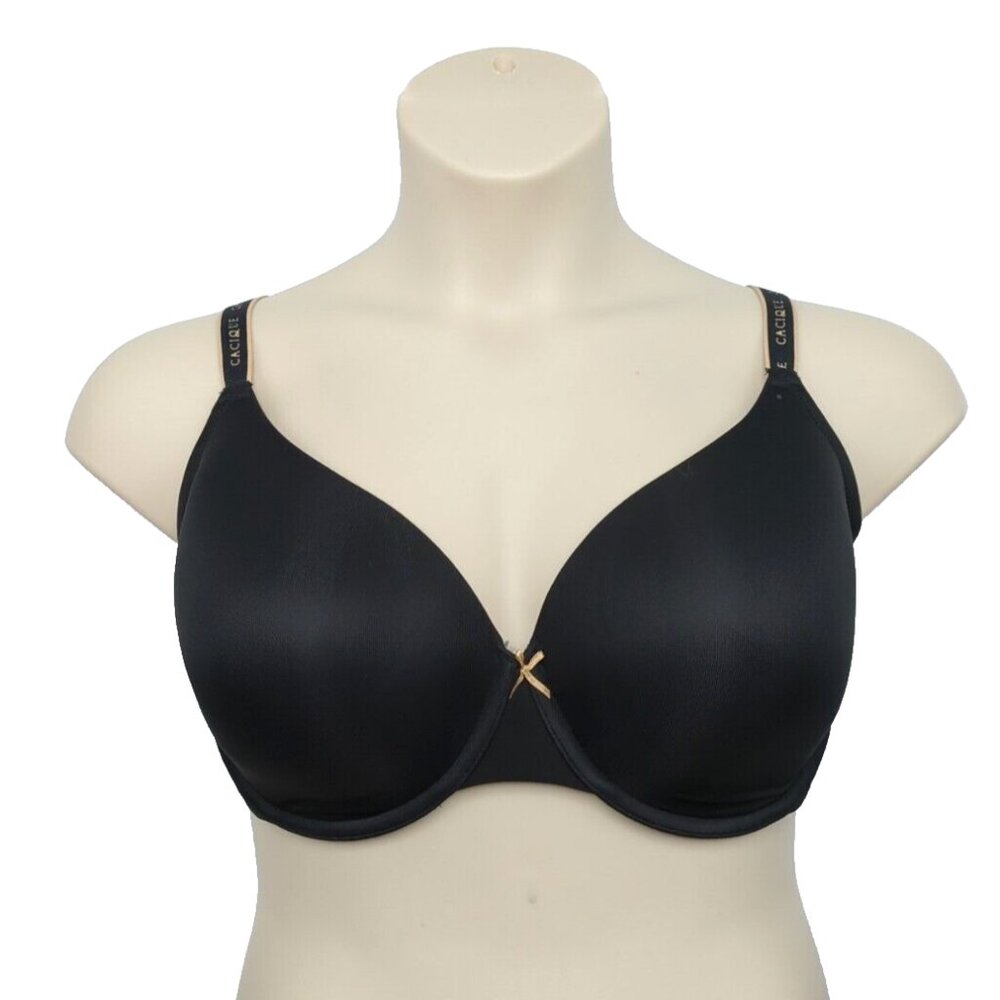 Cacique Lane Bryant Womens Smooth T Shirt Bra Lined U/W Straps 46DD Black